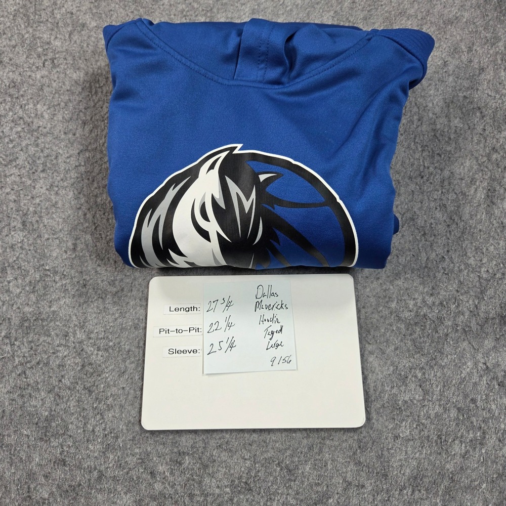 Dallas Mavericks Performance Hoodie Mens Large Blue NBA Sweatshirt Basketball - Picture 4 of 9